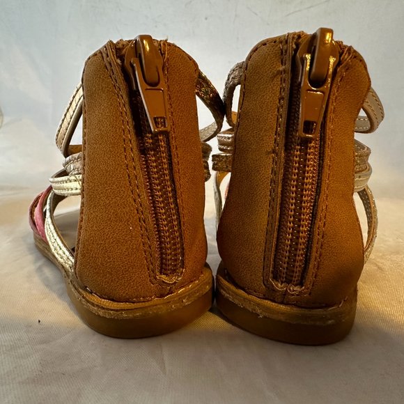 Tucker & Tate  Toddler Marissa Sandals Back Zipper, Multi Metallic Size 7 NEW - Picture 2 of 5